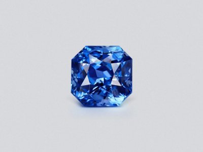 Unheated intense Cornflower blue sapphire in radiant cut 7.46 carat, Sri Lanka  photo