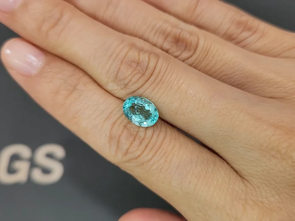 Neon blue Paraiba tourmaline oval cut 2.09 carats, Afghanistan Image №2
