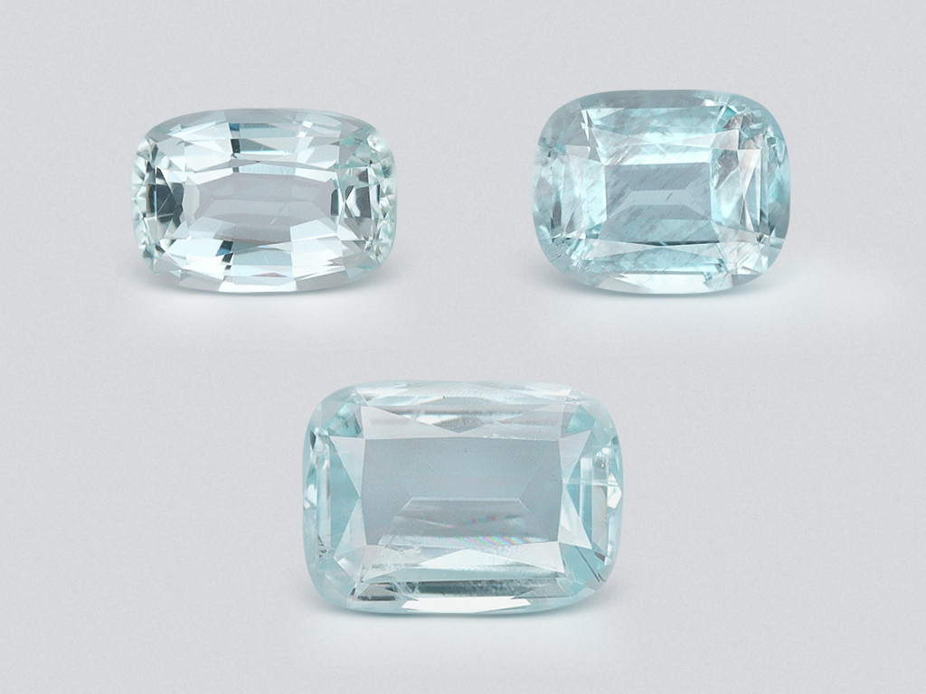 Ensemble aigues-marines taille coussin 2,61 carats, Madagascar Image №1