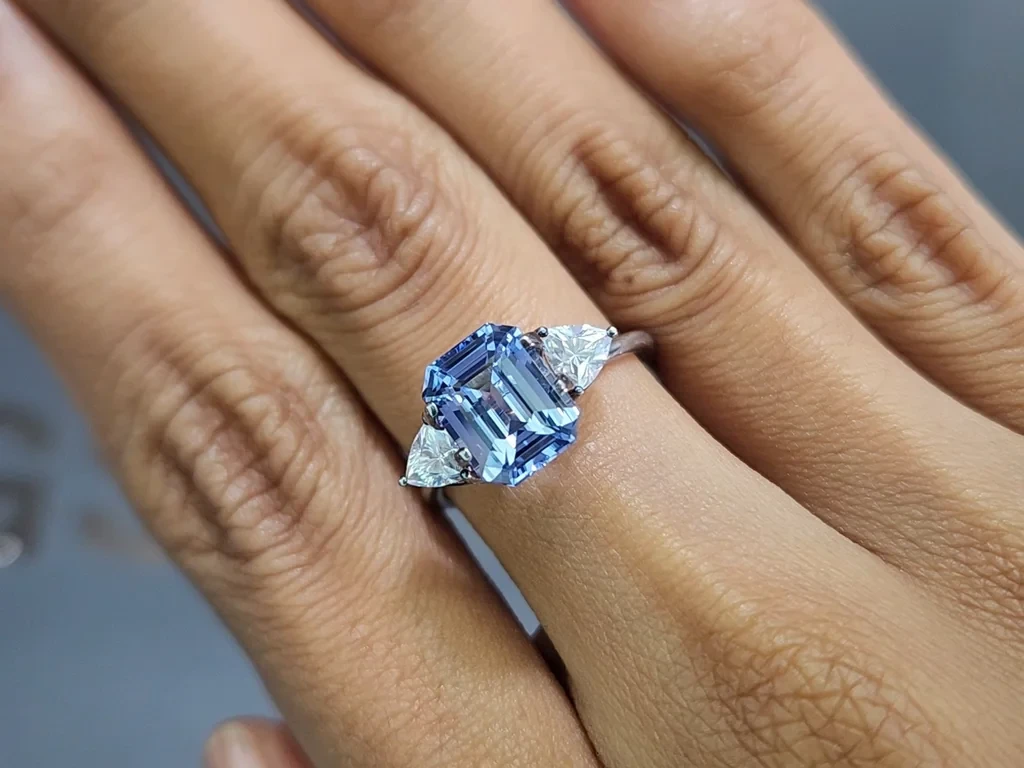 Unbehandelter blauer saphir im oktagon-schliff 4,07 karat, Sri Lanka Image №5
