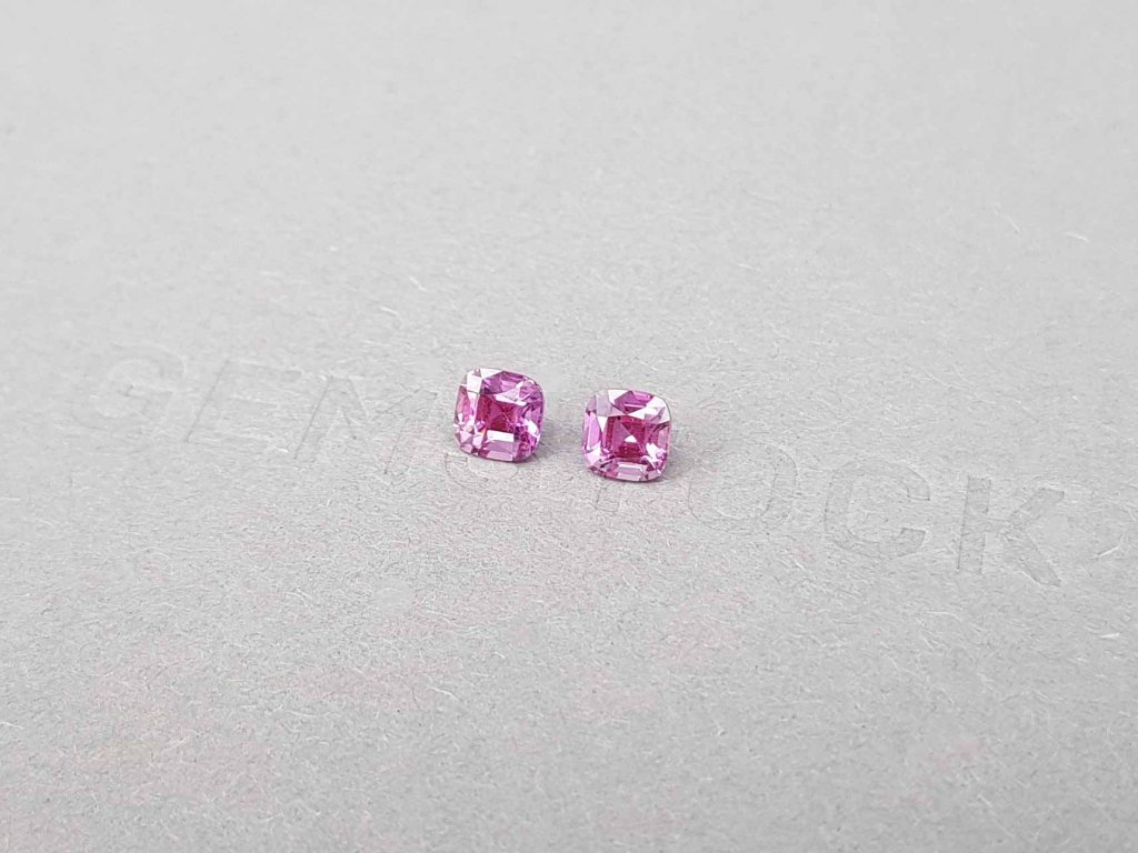 Pair of unheated cushion cut purple sapphires 1.17 ct Image №3