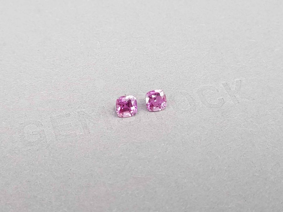 Pair of unheated cushion cut purple sapphires 1.17 ct Image №2