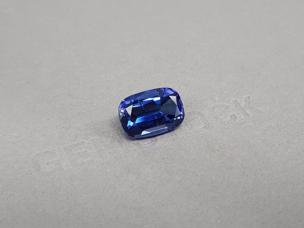 Bright blue unheated tanzanite 7.82 ct cushion cut, Tanzania Image №2