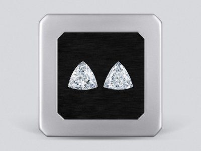 Matching pair of F/VS trilliant shape diamonds 1.46 carat photo