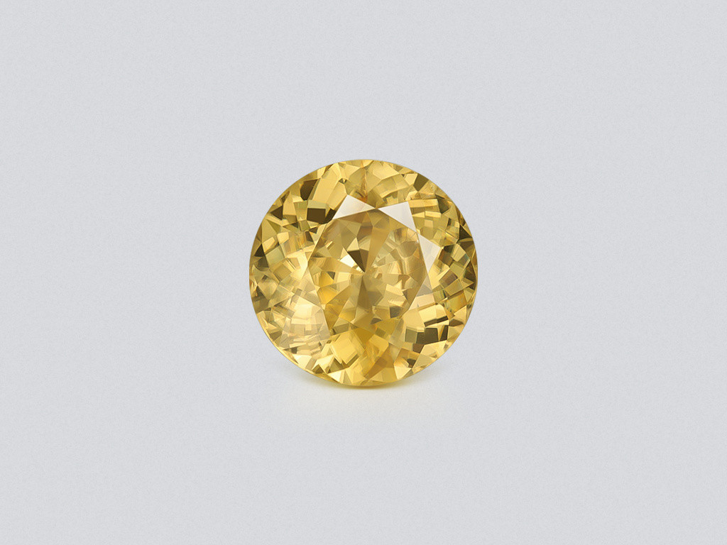 Grand zircon jaune taille ronde 11,79 carats, Tanzanie Image №1