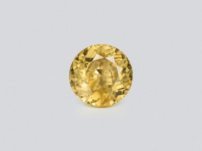 Large yellow  zircon round cut 11.79 carats, Tanzania photo