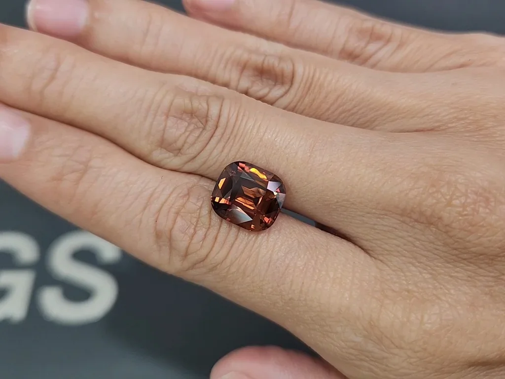 Zircon brun taille coussin de 8,08 carats, Tanzanie Image №2