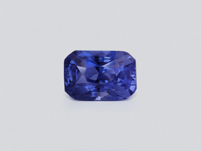 Saphir bleu taille radiant non chauffé de 3,52 carats, Sri Lanka photo