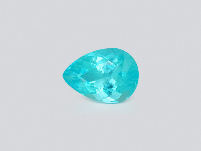 Neon greenish blue Paraiba tourmaline pear cut 1.91 carats, Afghanistan photo