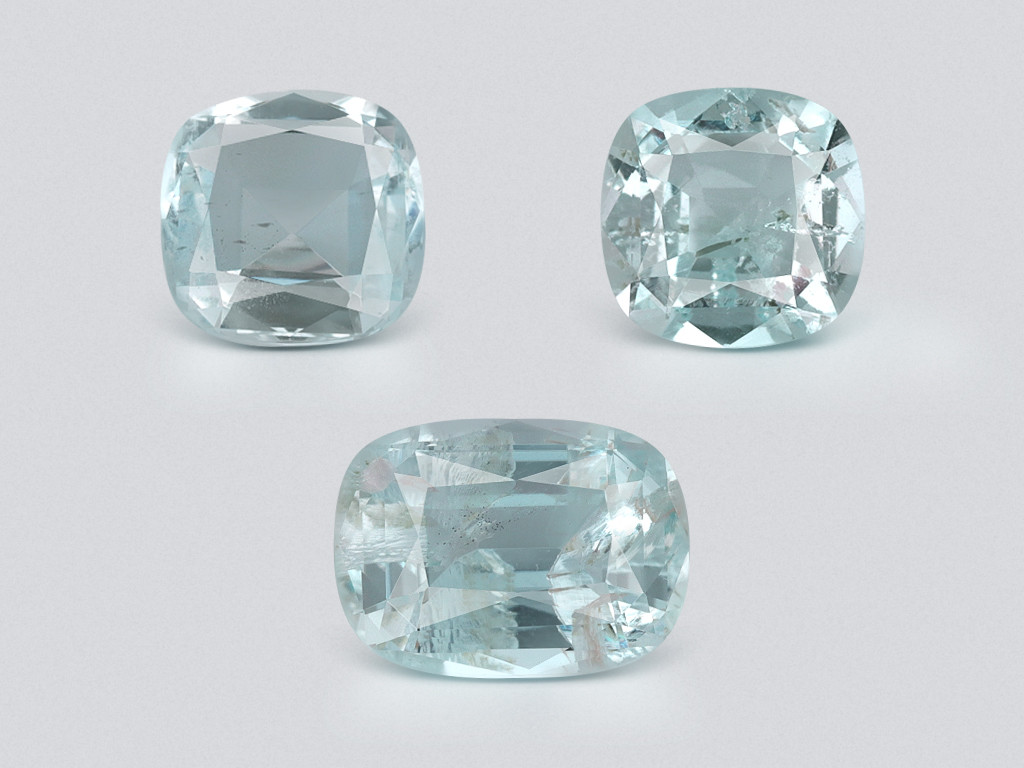 Ensemble aigues-marines taille coussin 2,51 carats, Madagascar Image №1