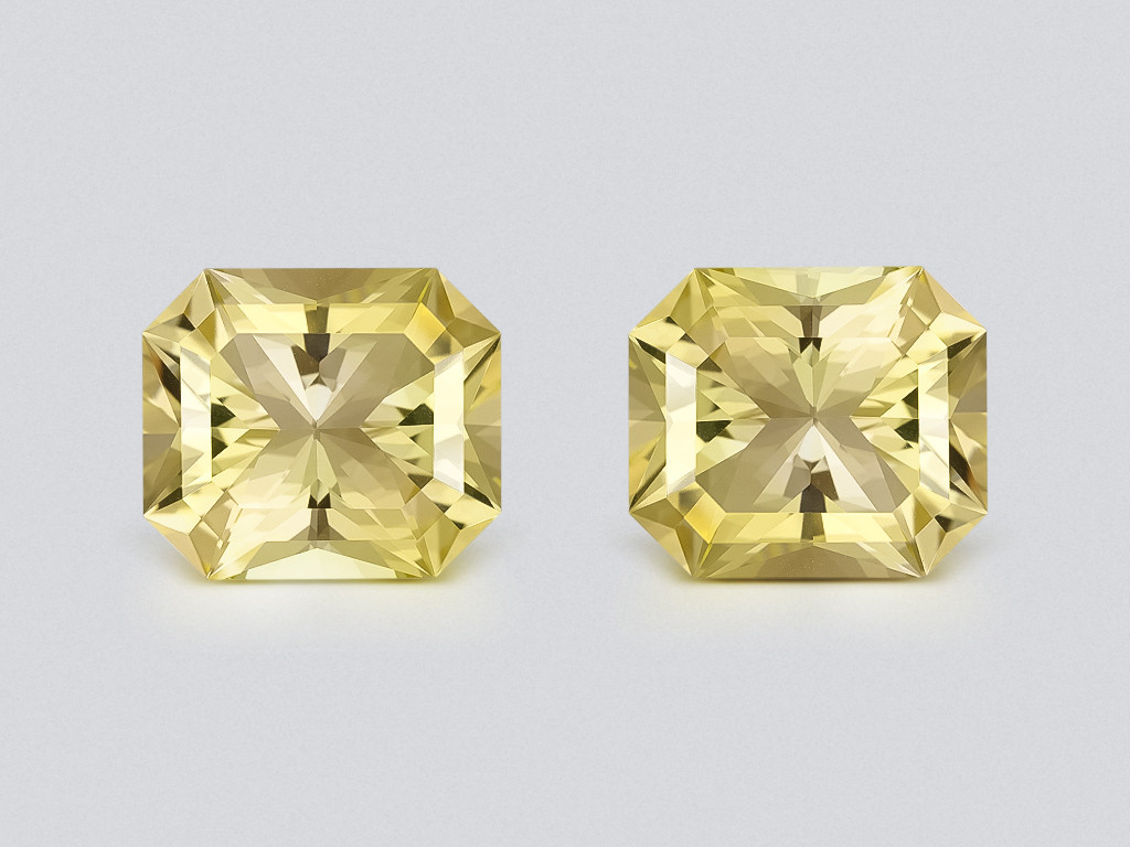 Pair of citrines radiant high precision cut 18.65 carats, Africa Image №1