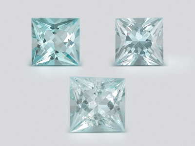 Set aquamarines princess cut 1.49 carats, Madagascar photo