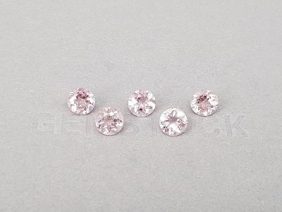 Set of pink morganites in round cut 4.63 carats photo