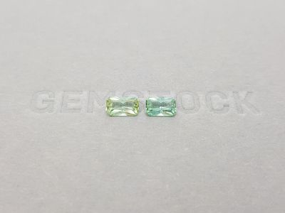 Pair of radiant-cut green tourmalines 1.33 ct, Afghanistan photo