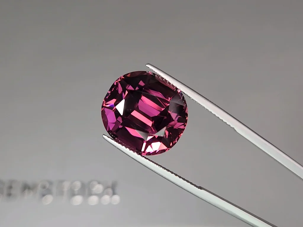 Vivid pinkish-red rubellite tourmaline 19.44 carats in cushion cut Image №3