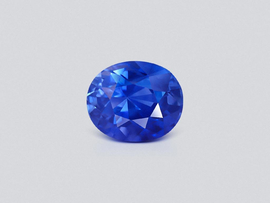 Zafiro azul aciano de talla ovalada sin calentar de 1,15 carats, de Sri Lanka Image №1