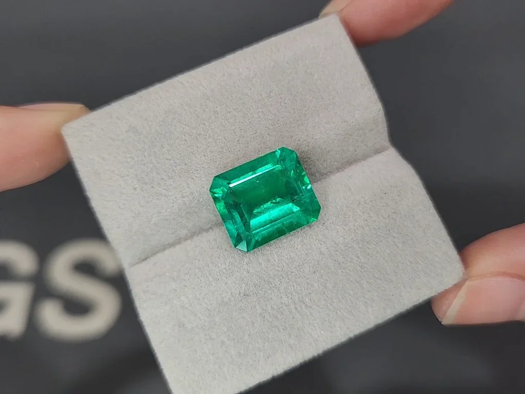 Emerald Vivid Green octagon cut 5.80 carats, Colombia Image №4