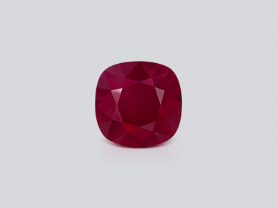 Unheated ruby rutile Pigoen Blood cushion cut 2.11 carats, Burma (Mogok) photo