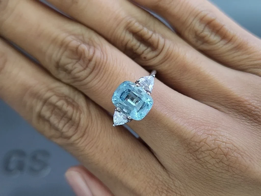 Aquamarin kissenförmiger 3,15 karat, Madagaskar  Image №5