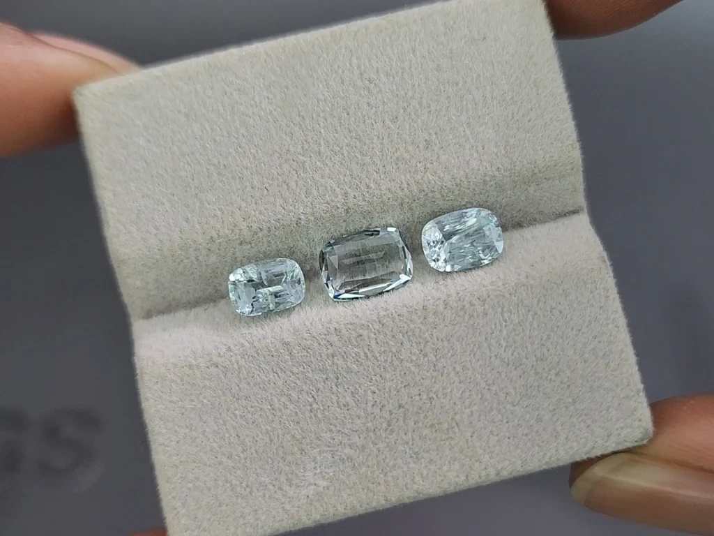 Set of aquamarines cushion cut 2.20 carats, Madagascar Image №5