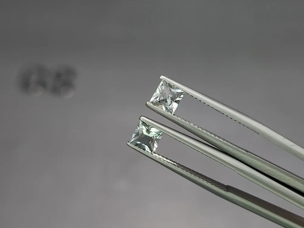Set of aquamarines princess cut 1.58 carats, Madagascar Image №4