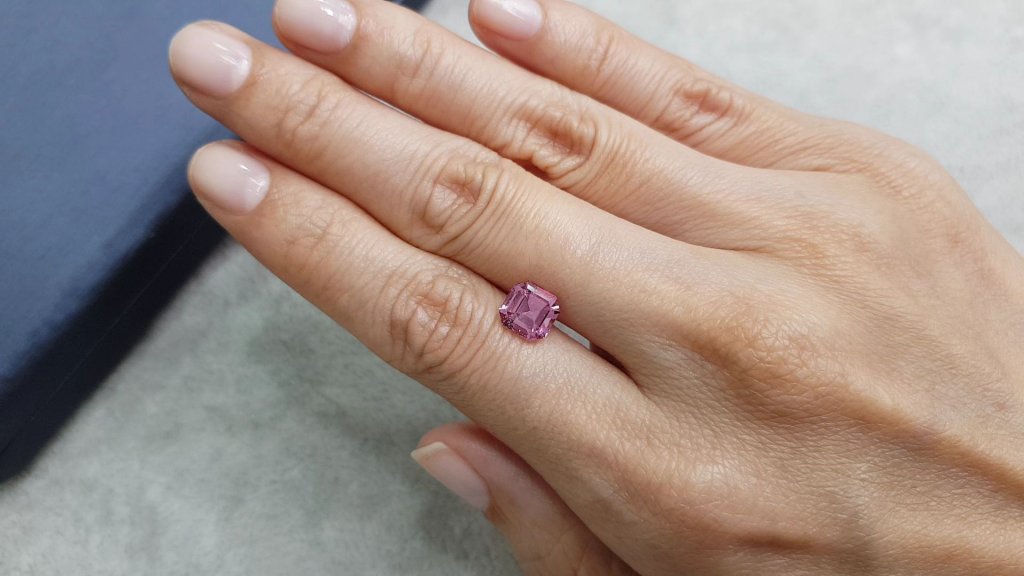 Octagon-cut pink spinel 2.24 carats from Tajikistan Image №2