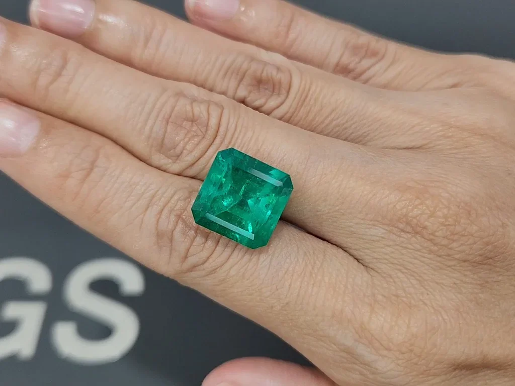 Esmeralda grande de corte octogonal verde intenso de 11,85 carats, Colombia  Image №2