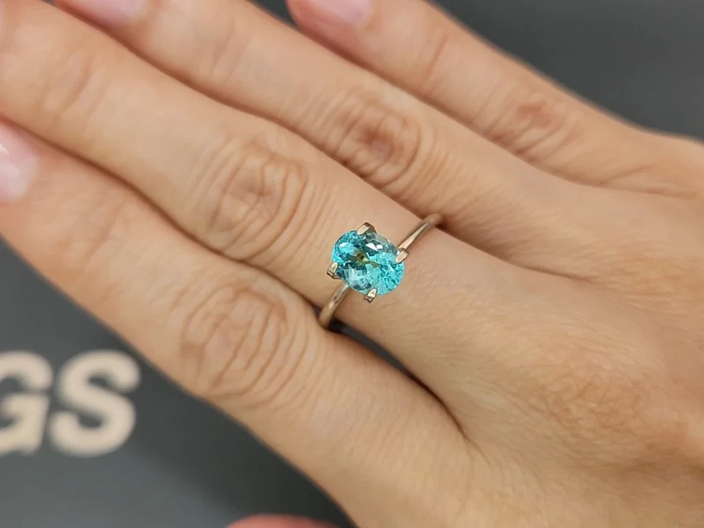 Neon blue Paraiba tourmaline oval cut 1.36 carats, Afghanistan Image №5