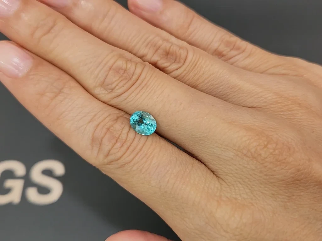Neon blue Paraiba tourmaline oval cut 1.36 carats, Afghanistan Image №2