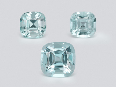 Ensemble aigues-marines taille coussin, 2,18 carats, Madagascar photo