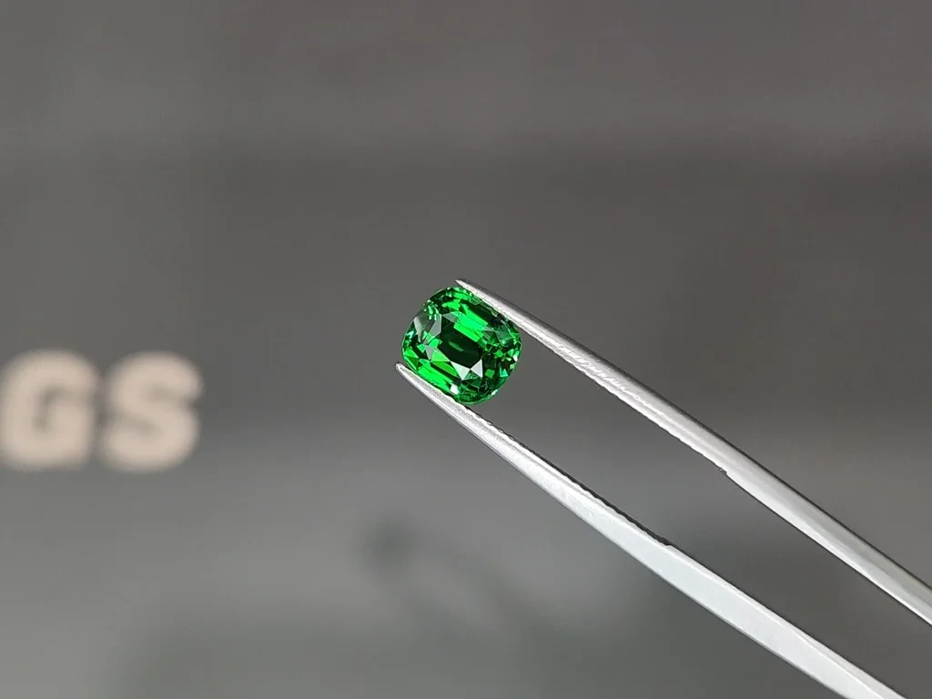 Garnet tsavorite Vivid Green cushion cut 2.02 carats, Africa Image №3