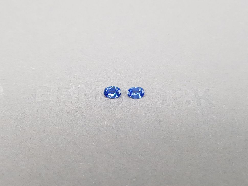 Pair of blue oval cut Cornflower sapphires 0.56 ct, Sri Lanka Image №1