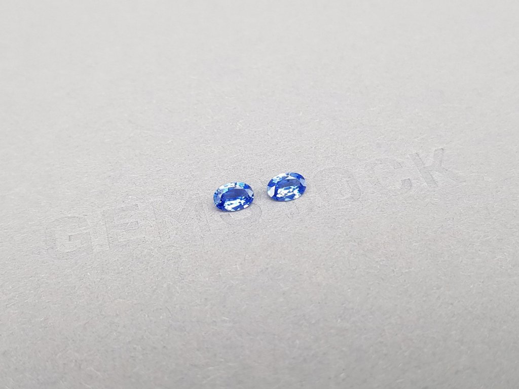 Pair of blue oval cut Cornflower sapphires 0.56 ct, Sri Lanka Image №2