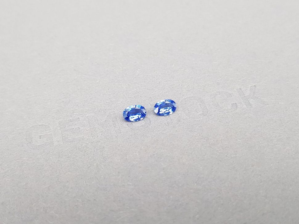 Pair of blue oval cut Cornflower sapphires 0.56 ct, Sri Lanka Image №2