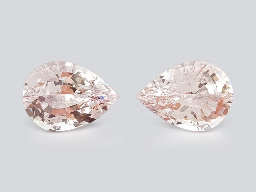 Pair of morganites 5.12 ct pear cut, Africa Image №1