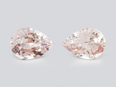 Paar 5,12 Karat Morganite im Birnenschliff, Afrika photo