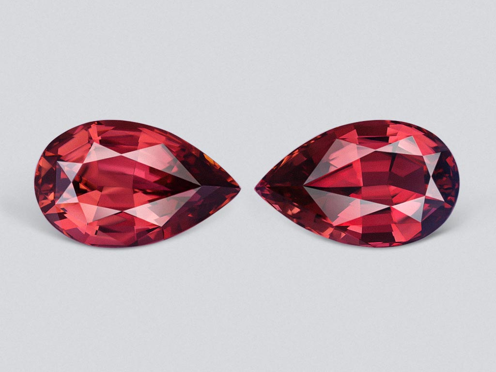 Pair of large orange-red tourmalines from Africa 13.41 carats Image №1