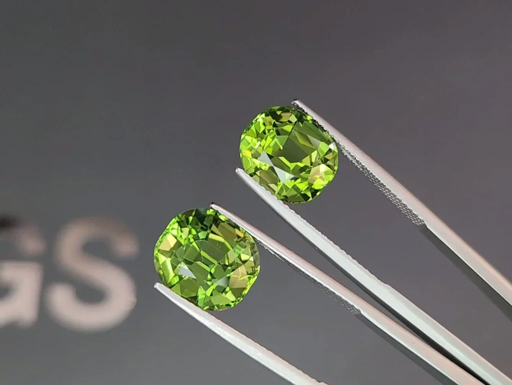 Par de turmalinas cromadas talla cojín de 13,74 quilates  Image №3