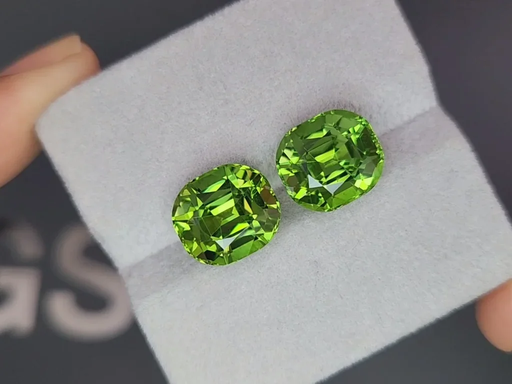 Par de turmalinas cromadas talla cojín de 13,74 quilates  Image №4