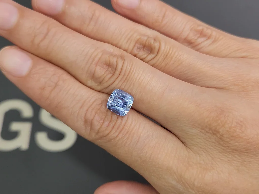 Zafiro azul pastel de talla cojín sin calentar de 3,50 carats, Sri Lanka Image №2