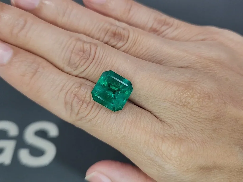 Leuchtend grüner achteckiger smaragd 8,55 carats, Kolumbien Image №2