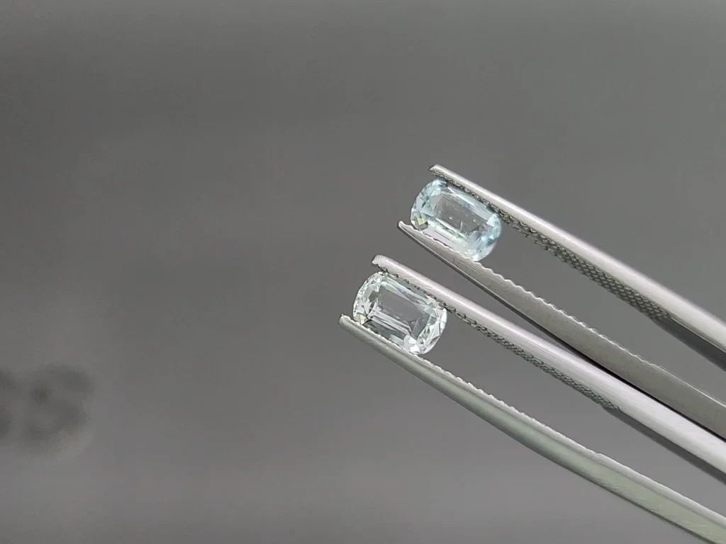 Set of aquamarines cushion cut  2.16 carats, Madagascar Image №4