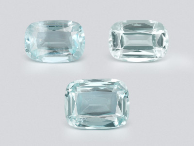 Set aus kissenförmig geschliffenen aquamarinen 2,16 karat, Madagaskar photo