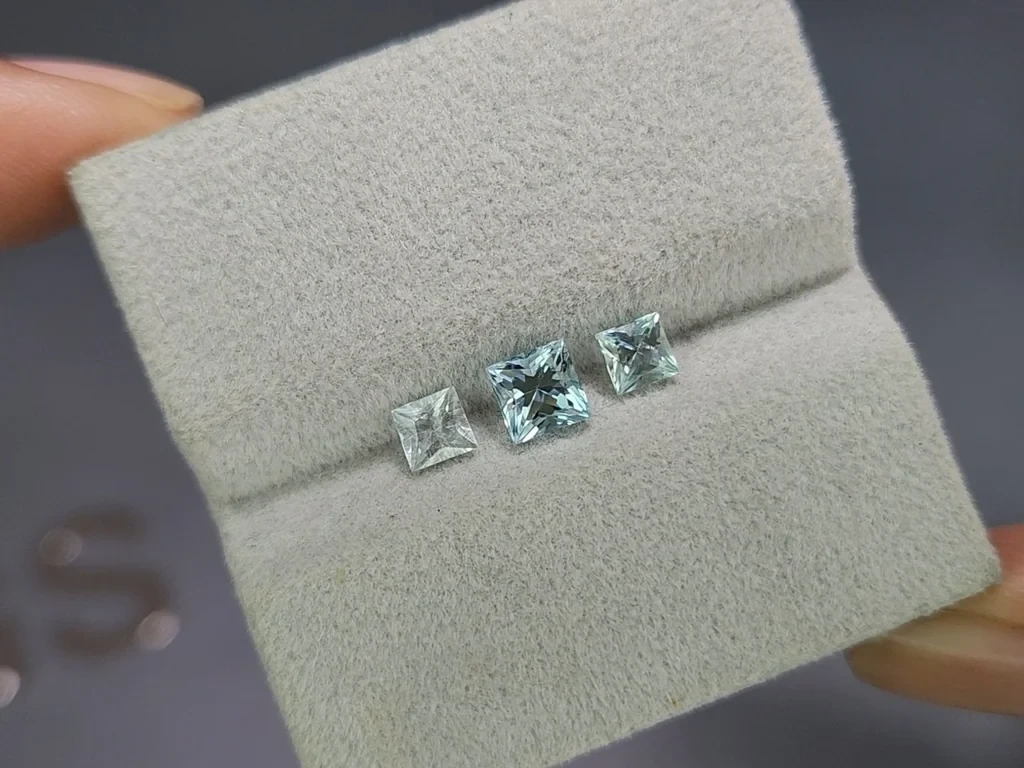 Set aus aquamarinen im prinzessschliff 1,19 karat, Madagaskar Image №5