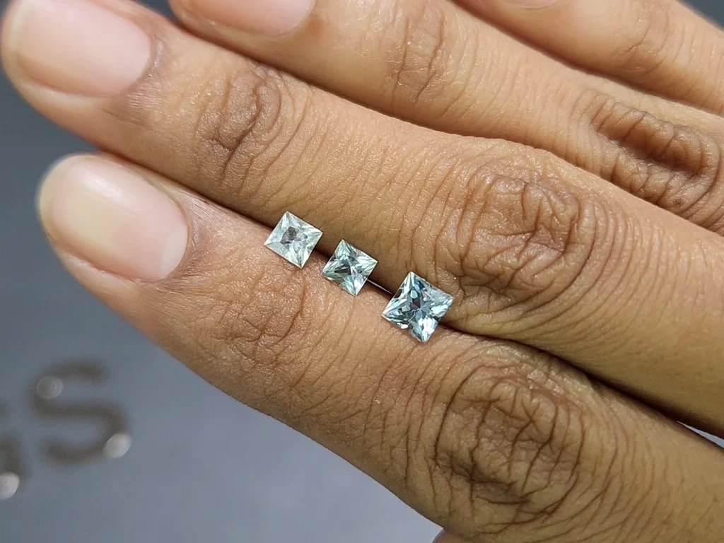 Set aus aquamarinen im prinzessschliff 1,19 karat, Madagaskar Image №2