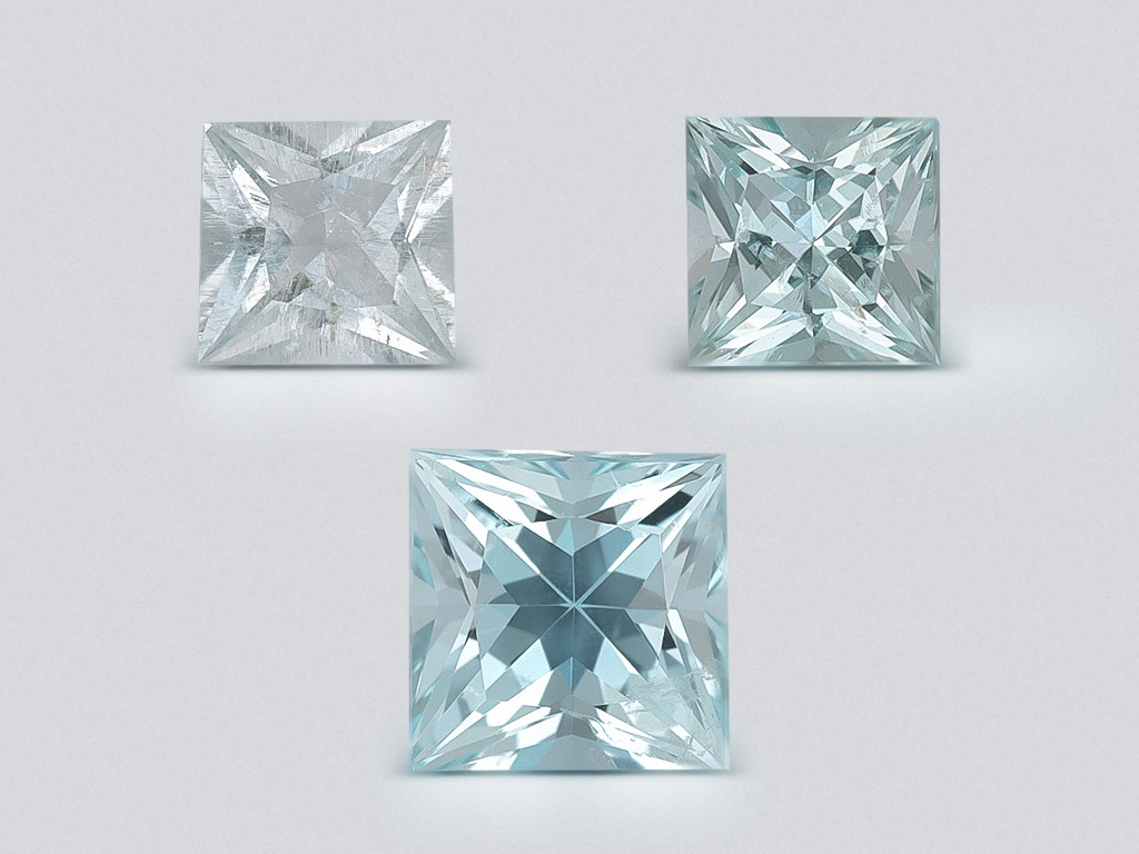 Set aus aquamarinen im prinzessschliff 1,19 karat, Madagaskar Image №1