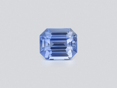 Saphir bleu non chauffé taille octogonale 3,02 carats, Sri Lanka photo