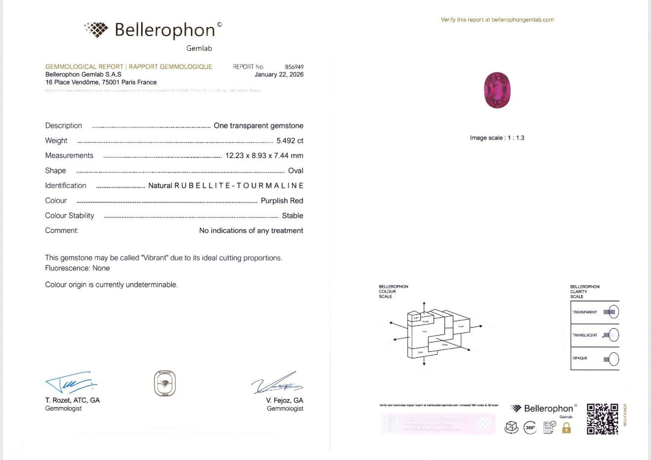 Ring mit einem 5,49-Karat-Rubellit-Turmalin aus 18-karätigem Weißgold Image №6