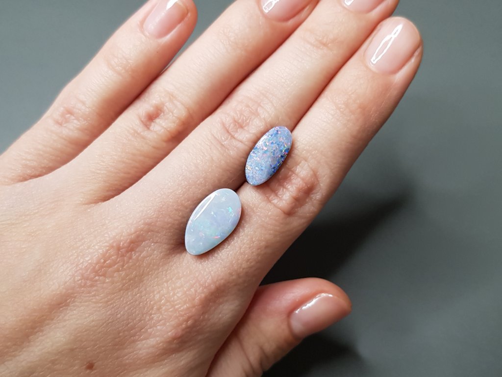 Pair of opals (doublet) 7.55 carats, Australia Image №2