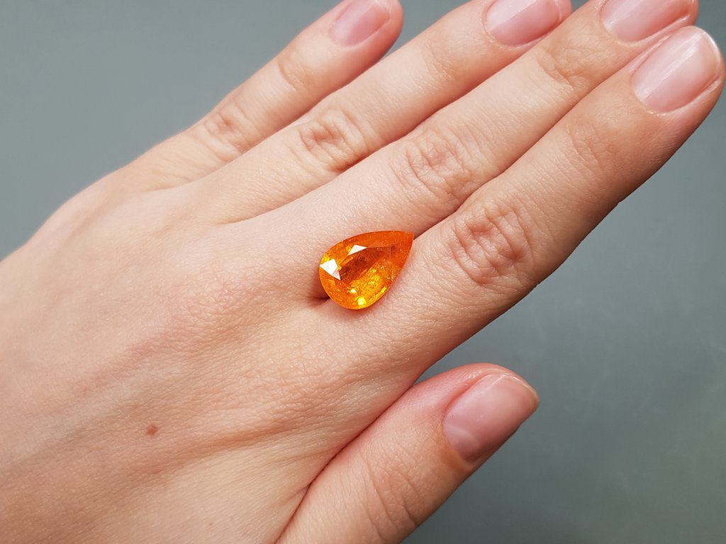 Spessartine Fanta color in pear cut 8.39 carats, Nigeria Image №2